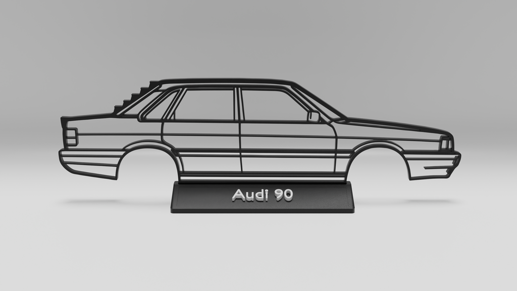 Audi 90 Silhouette Deko-Aufsteller – Frontansicht