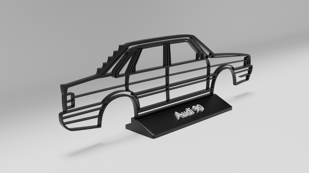 Audi 90 Silhouette Deko-Aufsteller – Seitenansicht