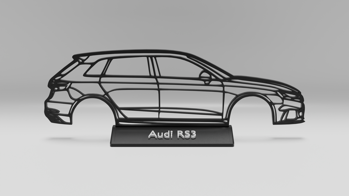 Audi RS3 Silhouette Deko-Aufsteller – Frontansicht